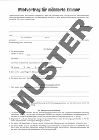 Bild 8. Mietvertrag für möblierte Zimmer (Papierformular)