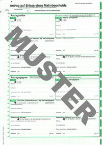 Bild Vordruck für den Mahn- und Vollstreckungsbescheid