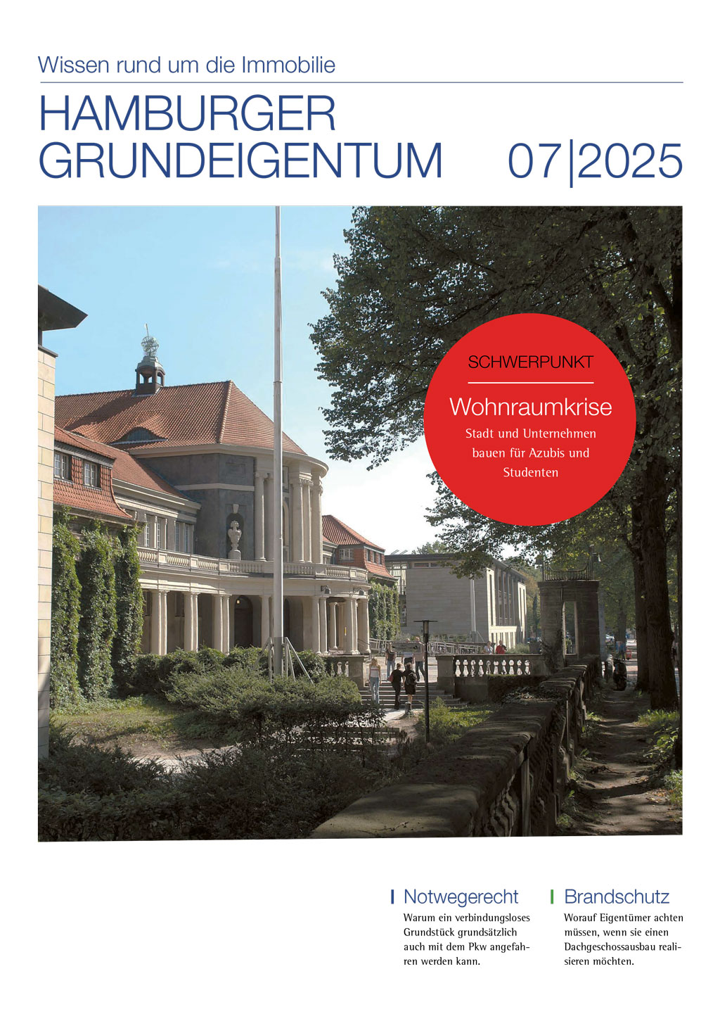 Titelbild des Hamburger Grundeigentum 07/25